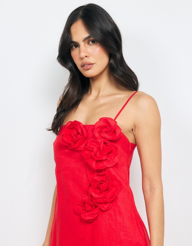 AERE - Mika Placement Flower Maxi Dress