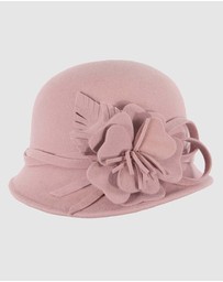 Max Alexander - Winter Felt Dusty Pink Cloche Hat