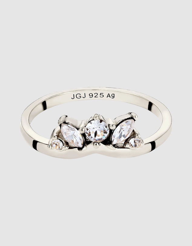 Elli Jewelry - Swarovski® Crystal Crown Ring in 925 Silver