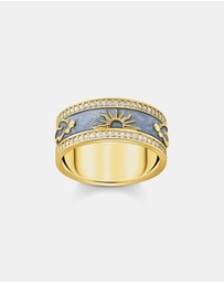 THOMAS SABO - Band Ring with Blue Cold Enamel and Cosmic Symbols