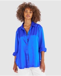 CAMIXA - Soie Satin Oversized Silk Shirt