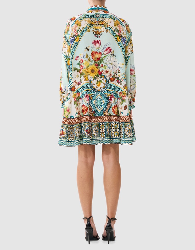 Camilla - Long Sleeve Tiered Short Dress