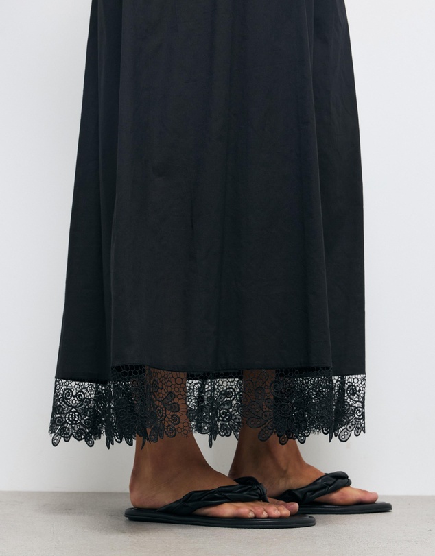 AERE - Mara Cotton Voile Trim Maxi Dress