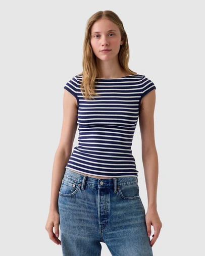 GAP - SS Mod Cap Sleeve Boatneck T-Shirt