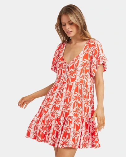 Billabong - Womens Row Of Palms Tiered Mini Dress