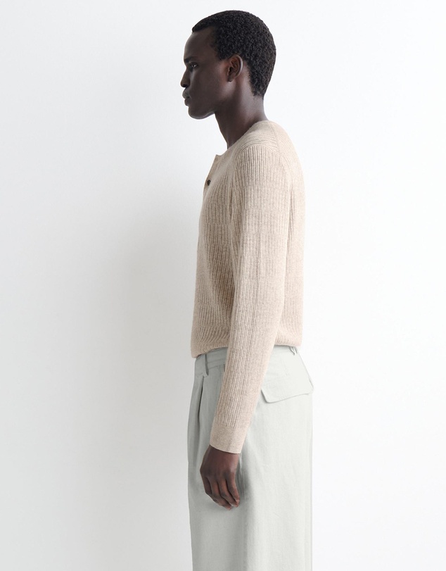 COS - Cashmere-Linen Henley T-Shirt