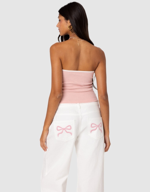 EDIKTED - Kacey Strapless Waffle Top