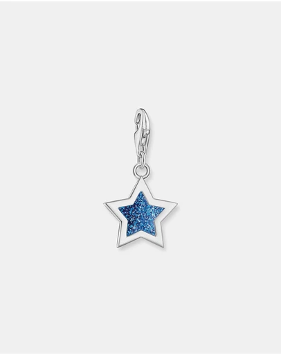 THOMAS SABO - Silver Star Charm With Dark Blue Glitter