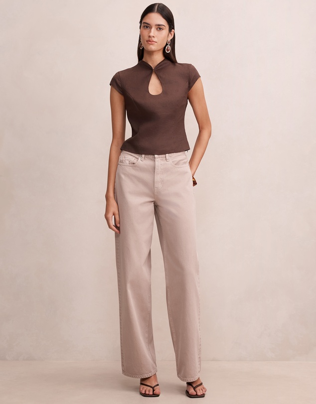 Forever New - Ayla Keyhole Linen Top