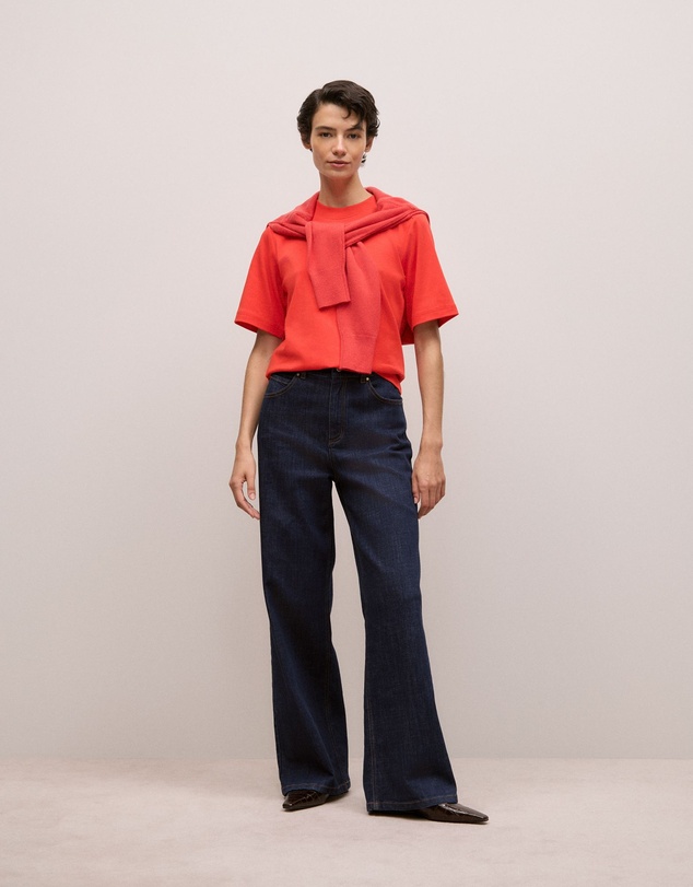 Trenery - Cotton Modal Interlock T-shirt in Spice Red