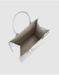 JETT BLACK - Soho Silver Quilted Tote Bag
