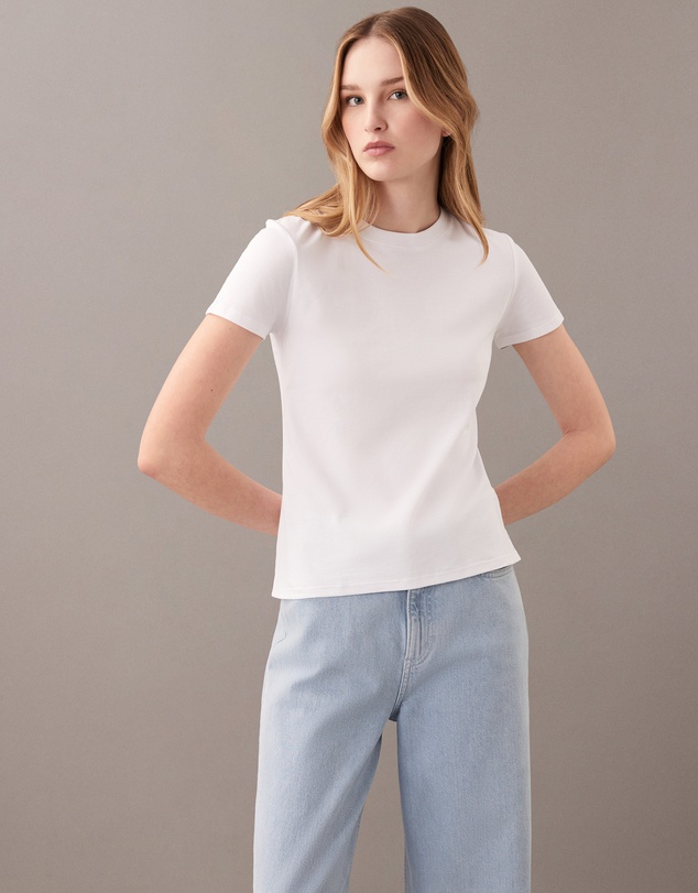 Calvin Klein - Supima Cotton Emblem Logo Baby Tee