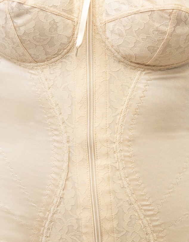 Naturana - Zip Front Firm Control Lace Corselette Bodyshaper
