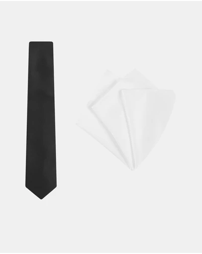 Buckle - Plain Tie & Pocket Square Set