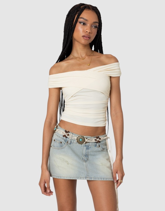 EDIKTED - Crisscross Off Shoulder Top