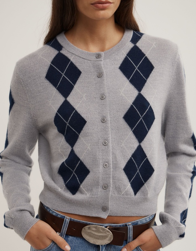 Witchery - Argyle Cropped Cardigan