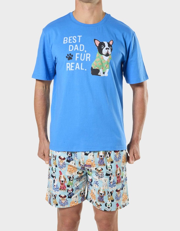 Mitch Dowd - Mitchdowd Mens Pyjama Set Best Dad Dog Print T-Shirt and Shorts