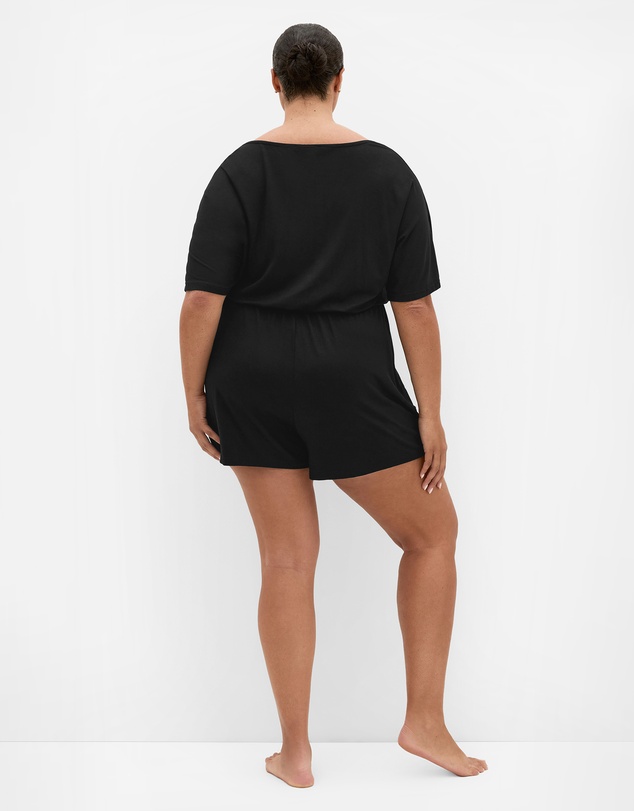 City Chic - Plus size Cara Sleep Romper - black
