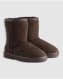 AusWooli Ugg Boots - Bronte Mid Calf Zip-Up Sheepskin Boot
