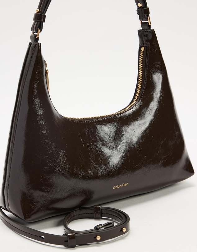 Calvin Klein - Foil Logo Glossy Convertible Shoulder Bag