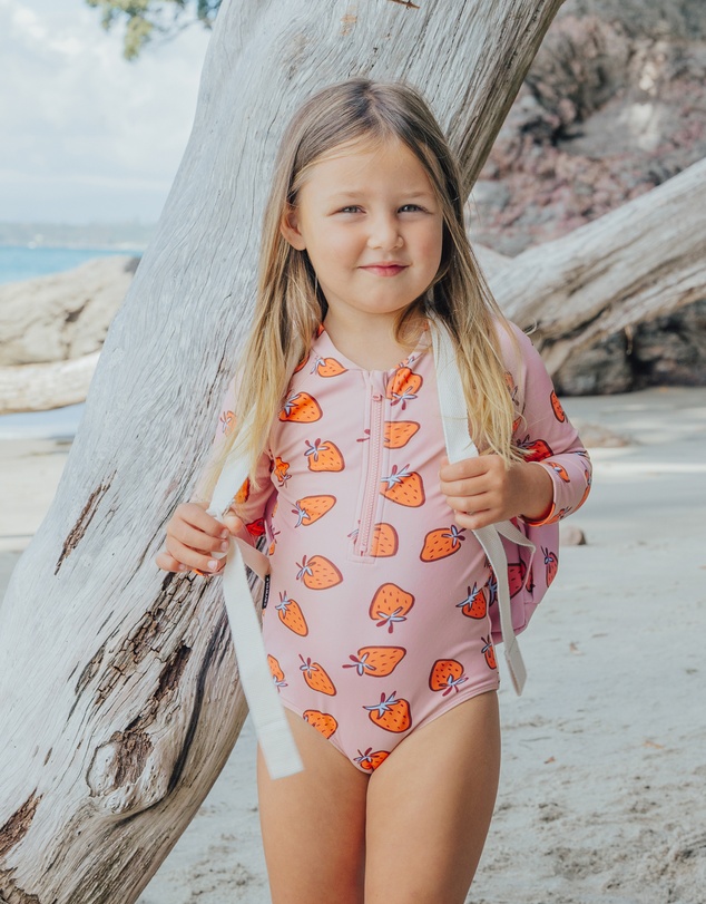 Crywolf - LONG SLEEVE SWIMSUIT Strawberry Splash