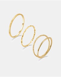 Mestige - Illusion Stackable Ring Set - 18K Gold Plated