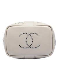 Pre-Loved by Azura Reborn - Pre-Loved Small Perforated Calfskin Logo Eyelet Bucket Bag