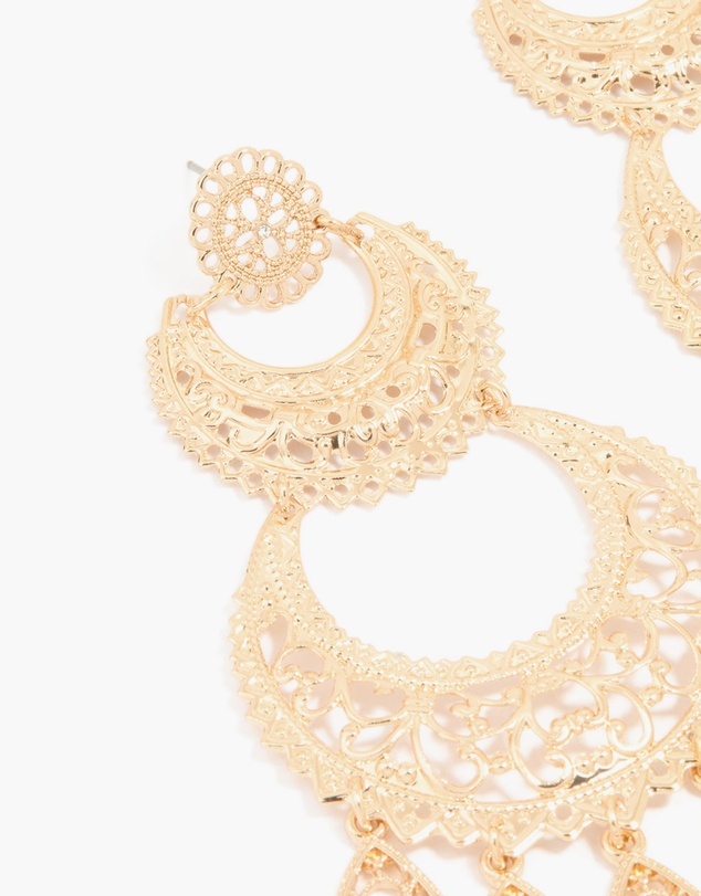 Lovisa - Gold Textured Drop Earrings