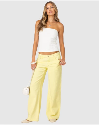 EDIKTED - Mud Wash Low Rise Slouchy Jeans