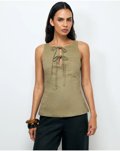 AERE - Arden Tie Front Top