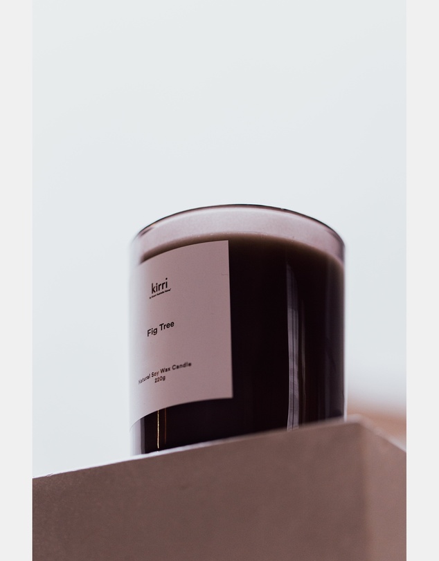 Kirri by Scent Australia Home - Fig Tree Candle 220g + Glass Cloche 220g