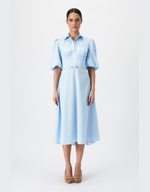 Bardot - Corset Midi Shirt Dress