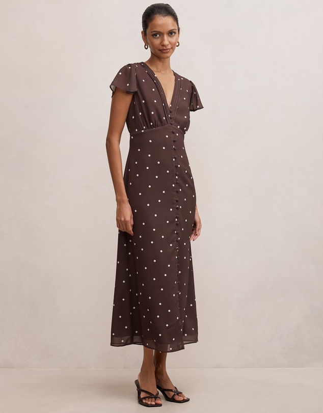 Forever New Petite - Ardelia Petite Flutter Sleeves Midi Dress