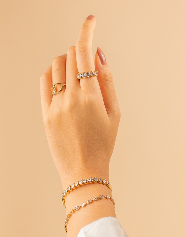 Wanderlust + Co - Heart Bezel 14K Gold Vermeil Ring