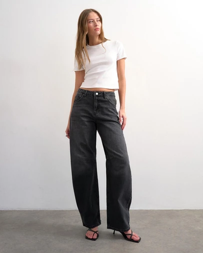 TOPSHOP - Barrel High Rise Denim Jeans
