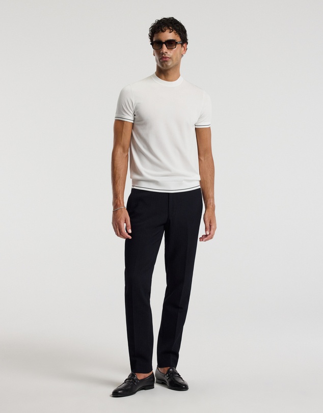 Calibre - Stripe Cuff Tech T-shirt Ivory