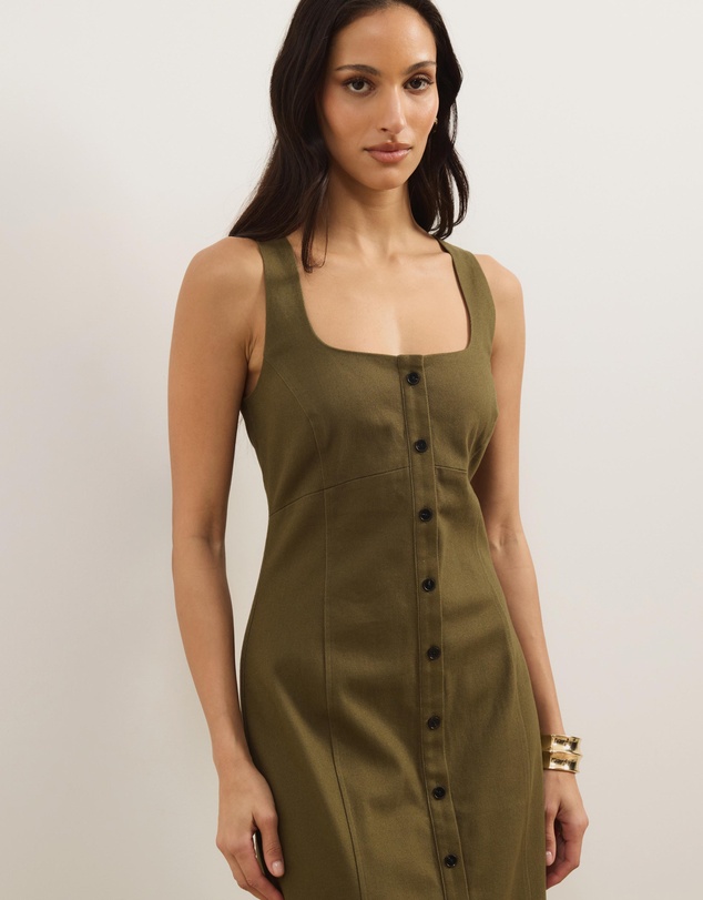 Atmos&Here - Cece Cotton Twill Maxi Dress