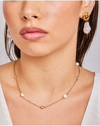 Zoe Olivia - Waterproof Pearl & Cubic Zirconia Necklace