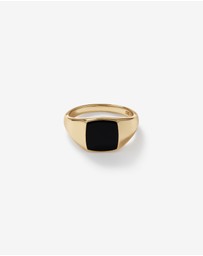 Michael Hill - Men's Ring with Cushion-Shaped Onyx in 10kt Yellow Gold