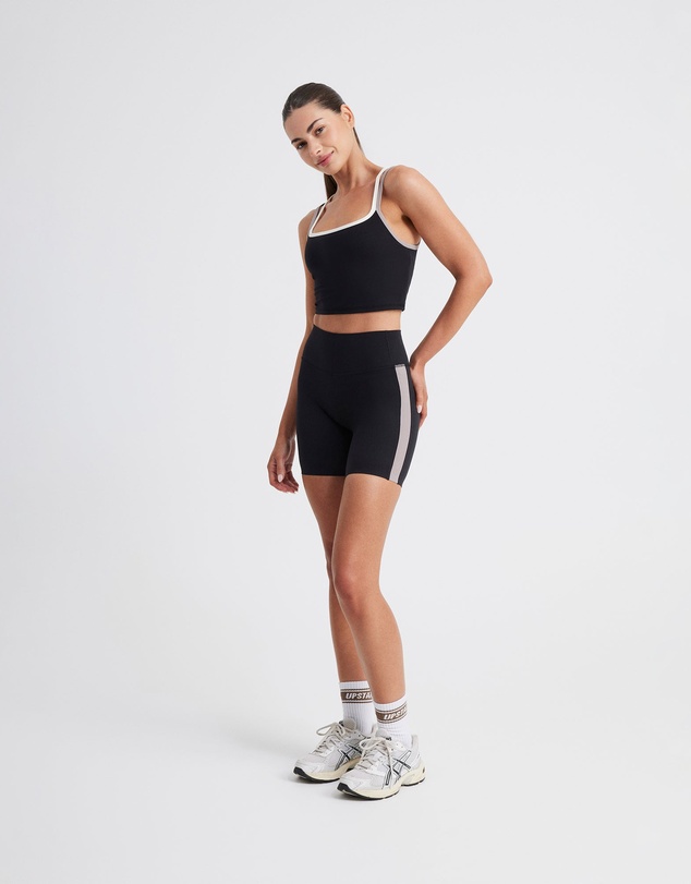 Upstate - Air Sculpt Strappy Layered Tank - Black