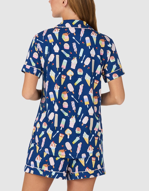Kate Spade - Printed Modal Button Up Short Sleeve Short Pyjama Set