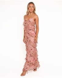 Petal & Pup - Ciao Ruffles Maxi Dress - Pale Pink Floral