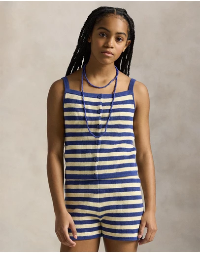 Polo Ralph Lauren - Striped Cotton Sweater Top & Shorts Set - Teens