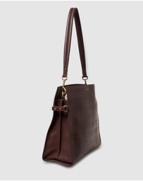 SABEN - Beatrice Shoulder Bag Espresso Croc