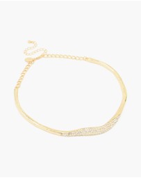 Lovisa - Gold Plated Collar Diamante Pave Necklace