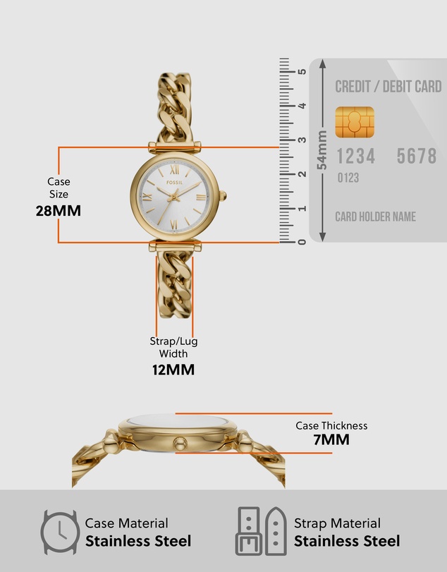 Fossil - Carlie Gold Tone Analogue Watch
