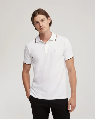 Oxford - Derek Cotton Pique Tipping Polo