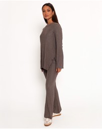 Petal & Pup - Silvie Long Sleeve Knitted Set - Charcoal Grey