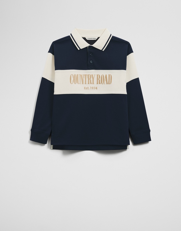 Country Road - Organically Grown Cotton Logo Rugby Top