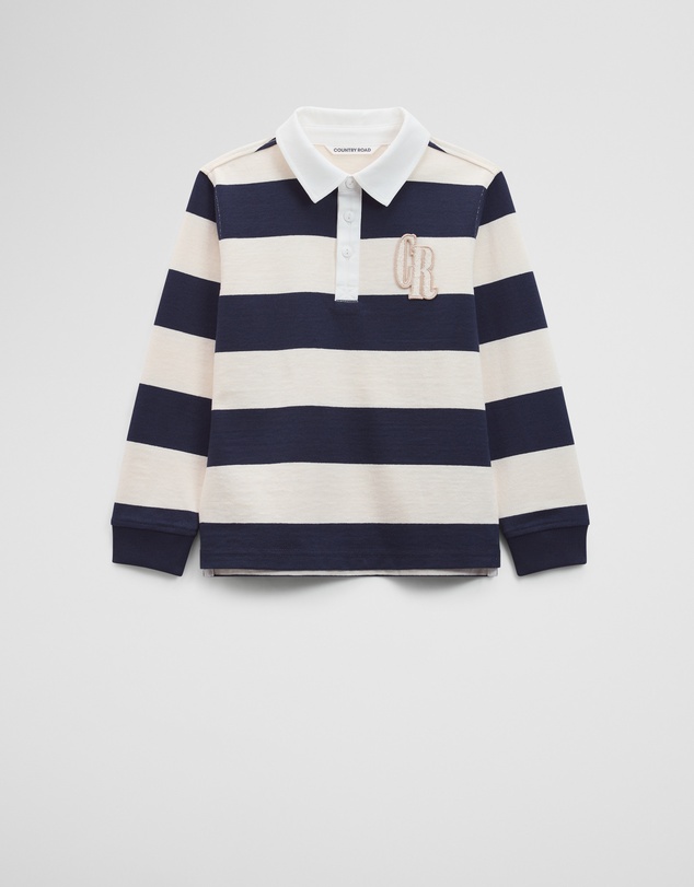 Country Road - Organically Grown Cotton Block Stripe Rugby